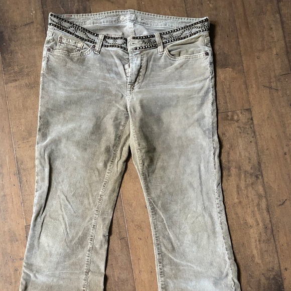7 For All Mankind Tan Flynt Studded Corduroy Jean - Picture 4 of 4